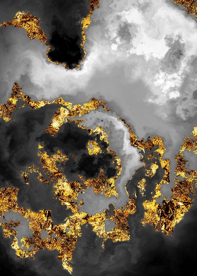 Gilded Grayscale Nebula