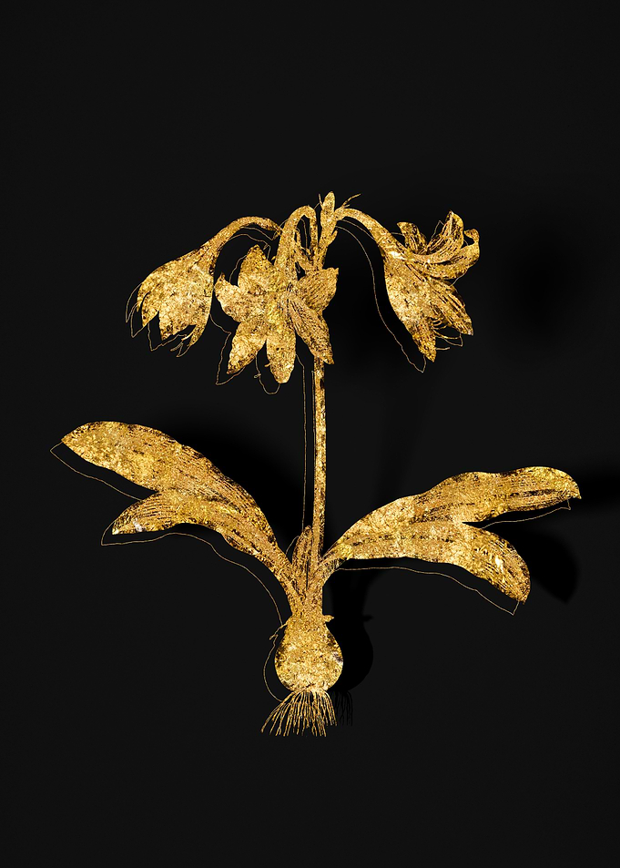 Gold Botanical on Black