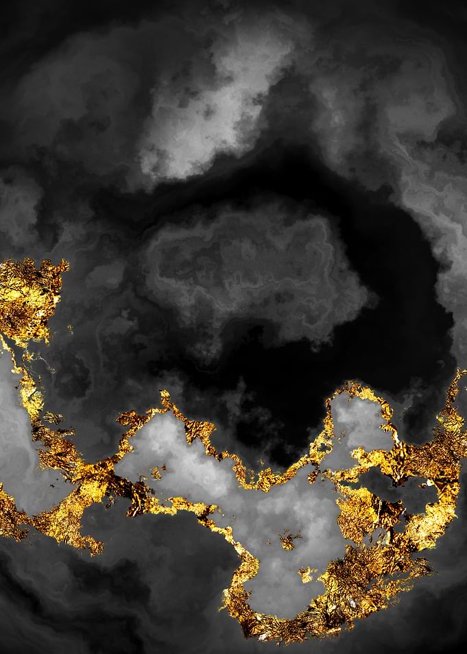 Gilded Grayscale Nebula
