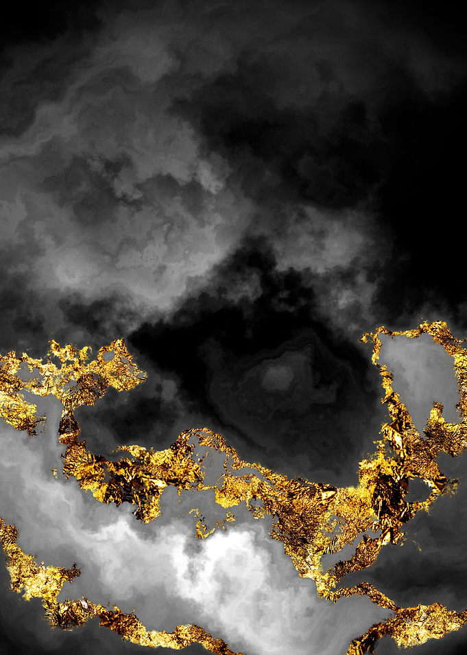 Gilded Grayscale Nebula