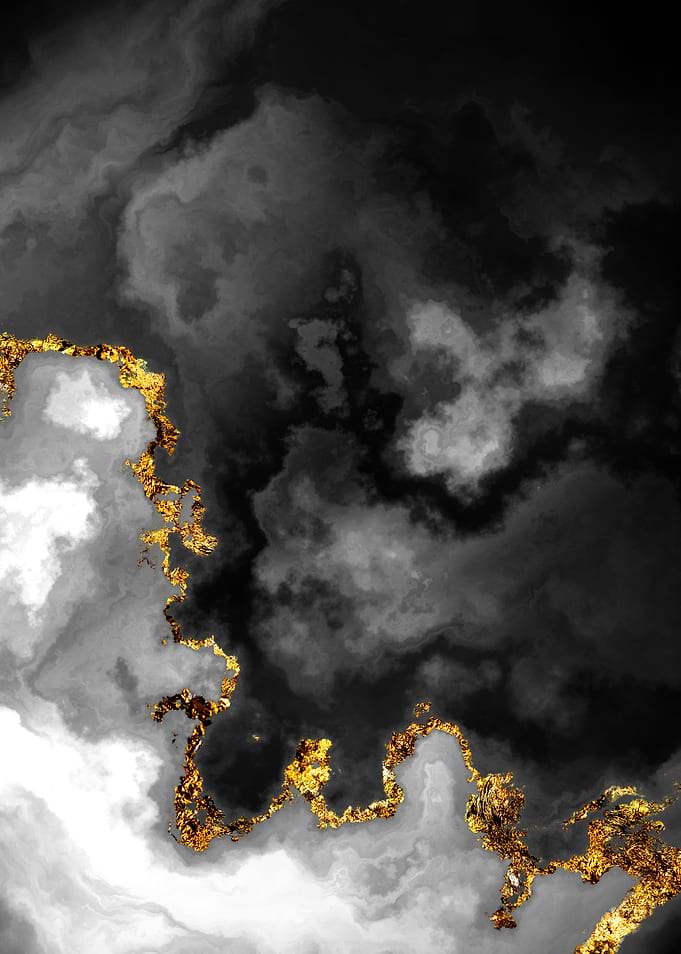 Gilded Grayscale Nebula
