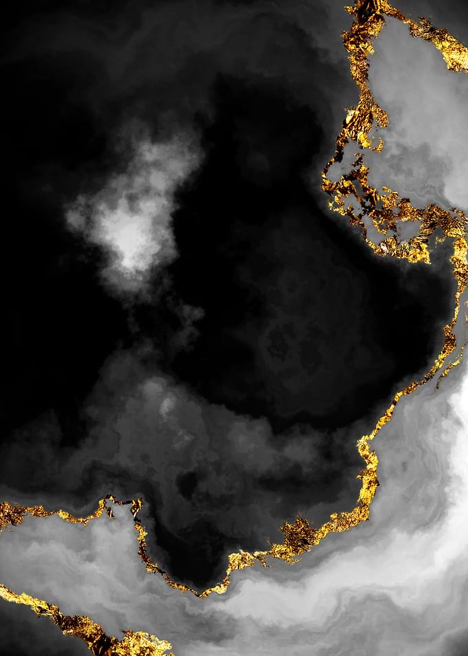 Gilded Grayscale Nebula