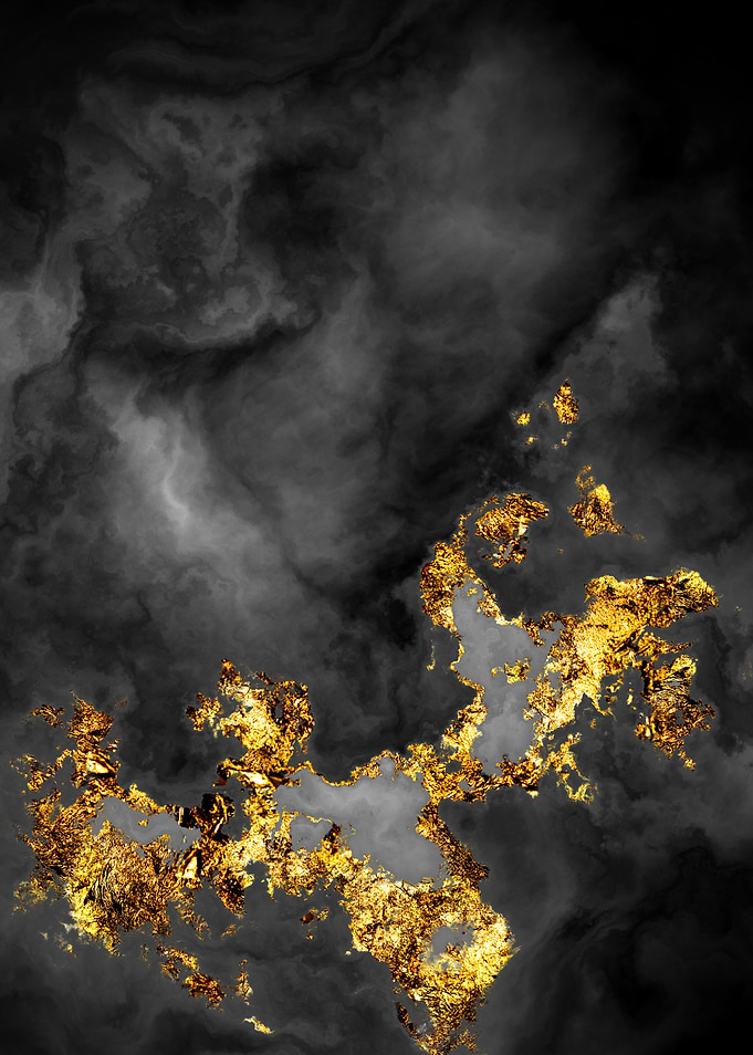 Gilded Grayscale Nebula