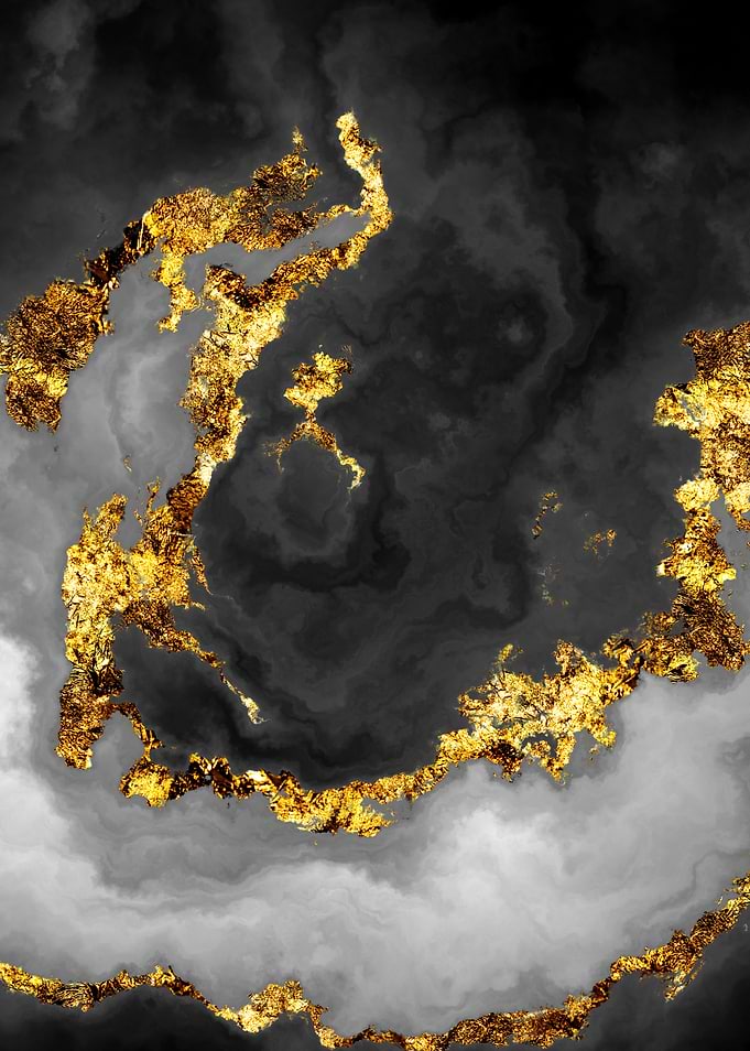 Gilded Grayscale Nebula