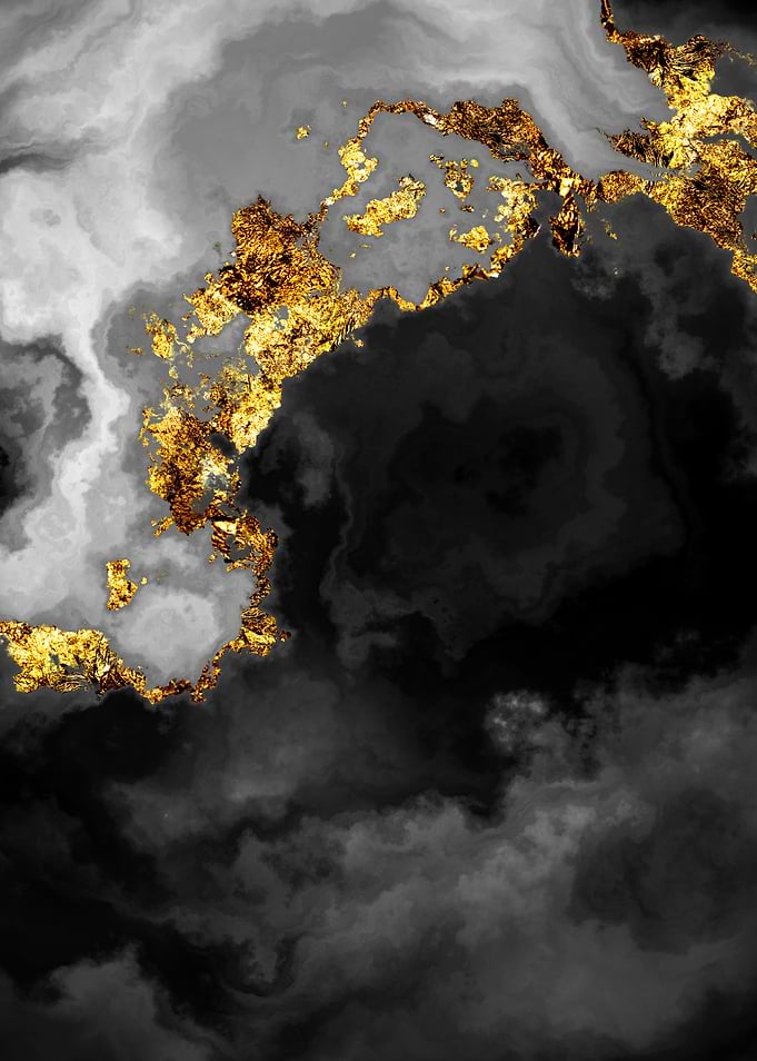 Gilded Grayscale Nebula
