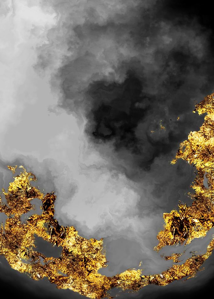 Gilded Grayscale Nebula