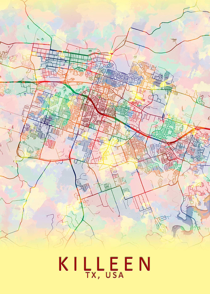 Killeen TX USA City Map