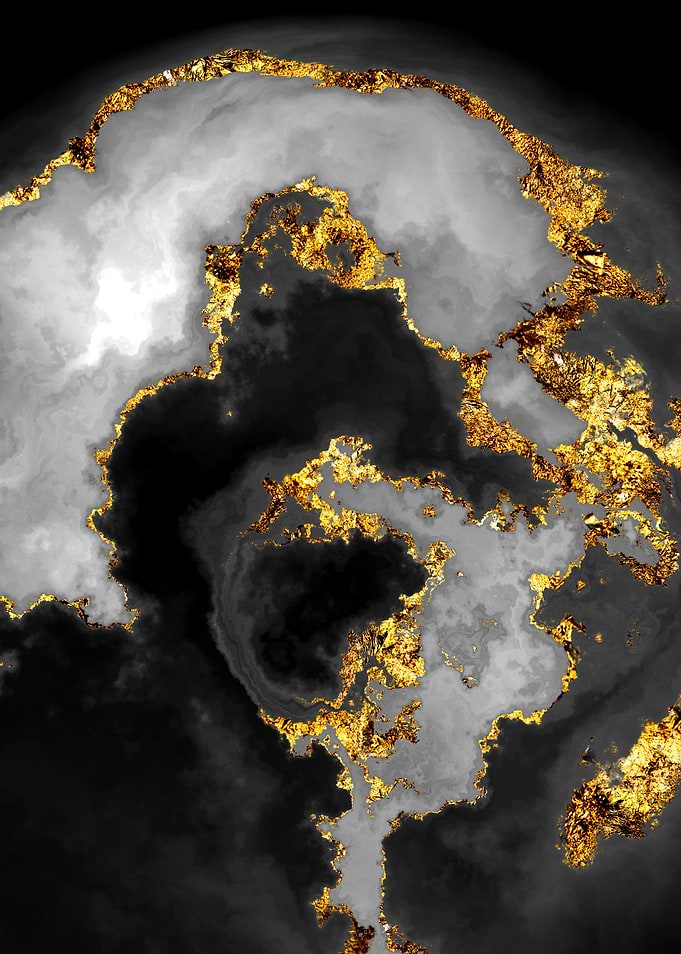 Gilded Grayscale Nebula