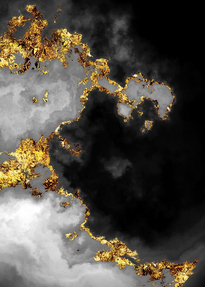 Gilded Grayscale Nebula