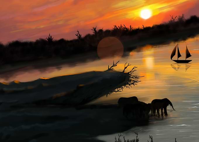 Sunset digital paint