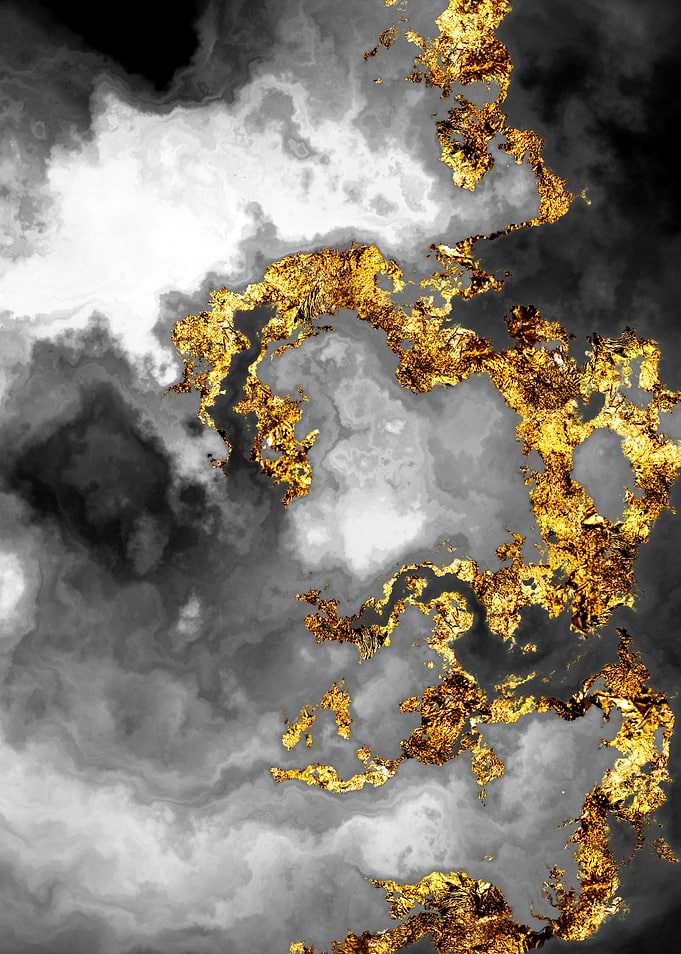Gilded Grayscale Nebula