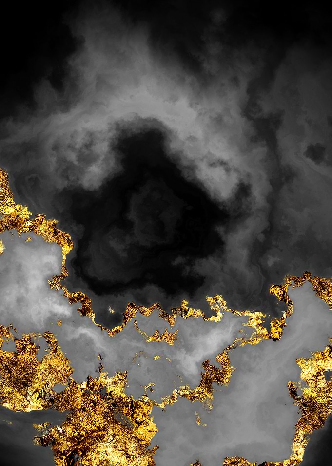 Gilded Grayscale Nebula