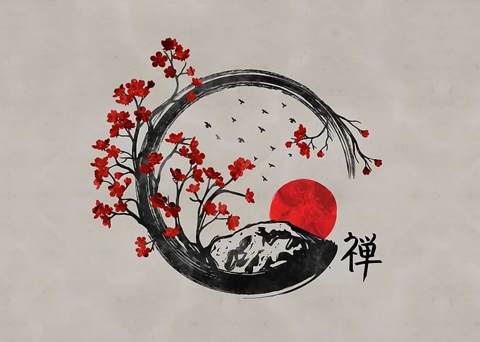 Enso Circle and Sakura