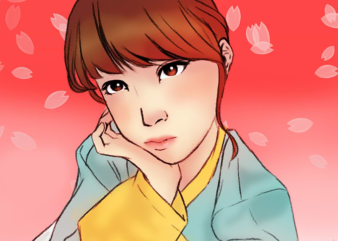 Girl in historical Hanbok