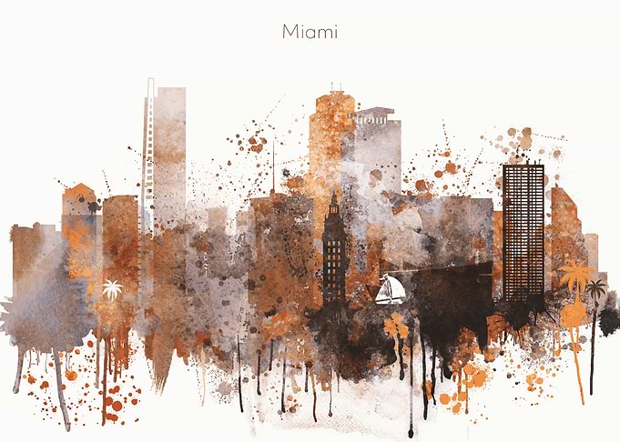 Miami City Skyline