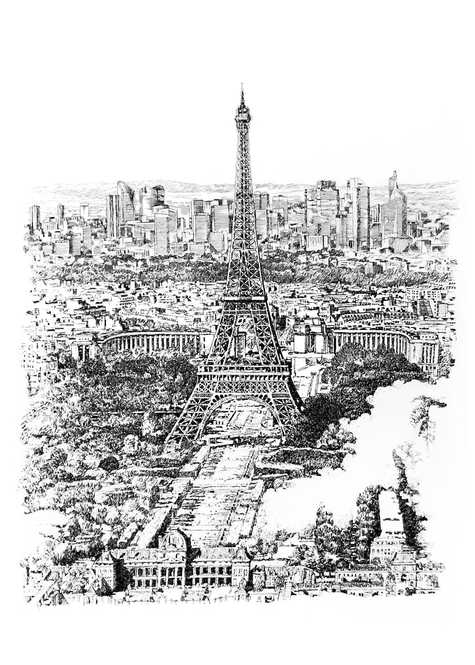 Eiffel line drawing