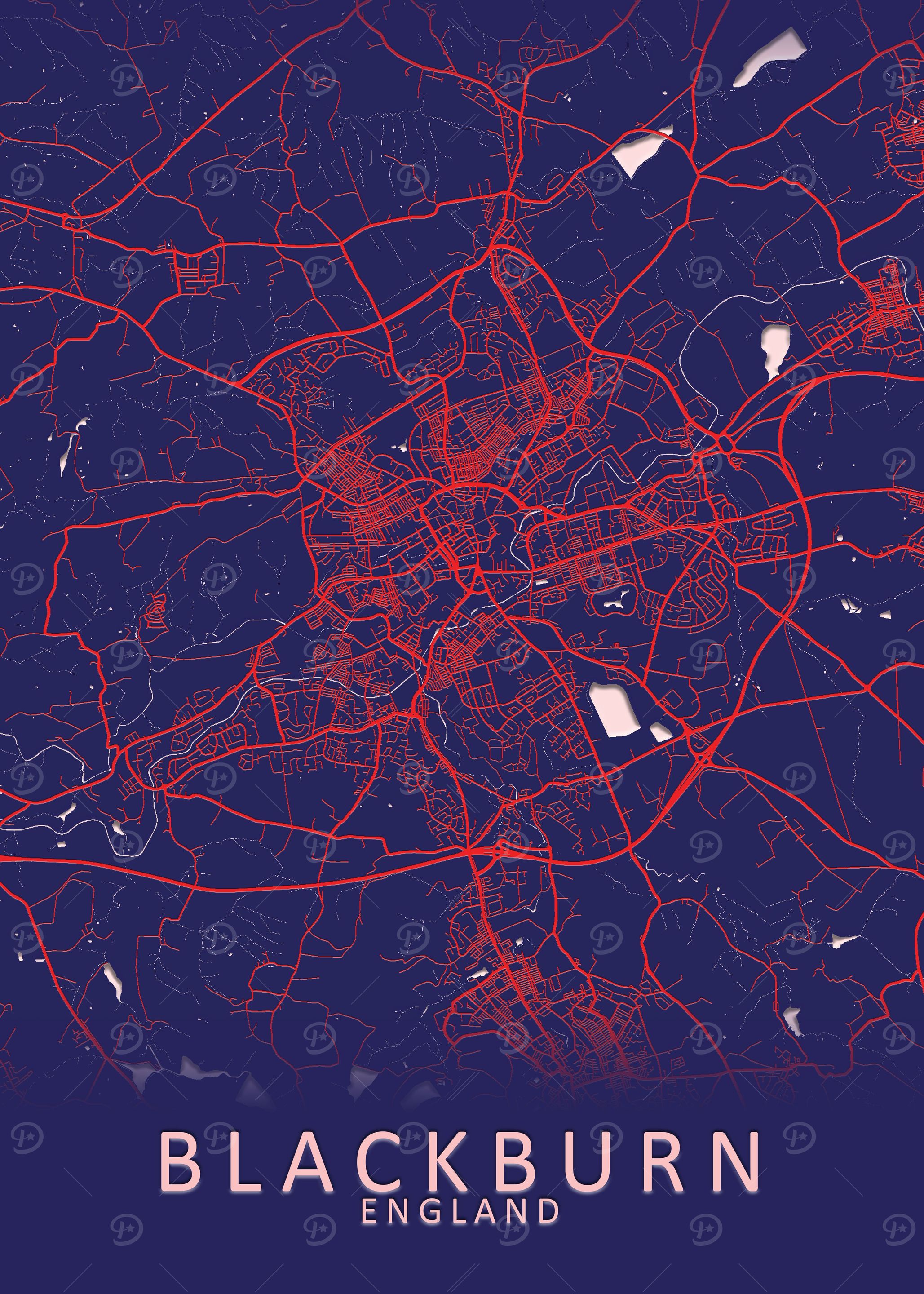 Blackburn England City Map