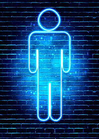 Neon Mens Toilet sign