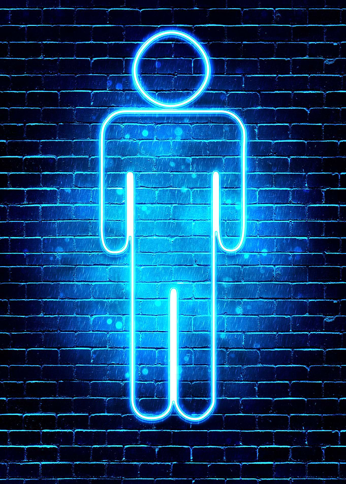 Neon Mens Toilet sign