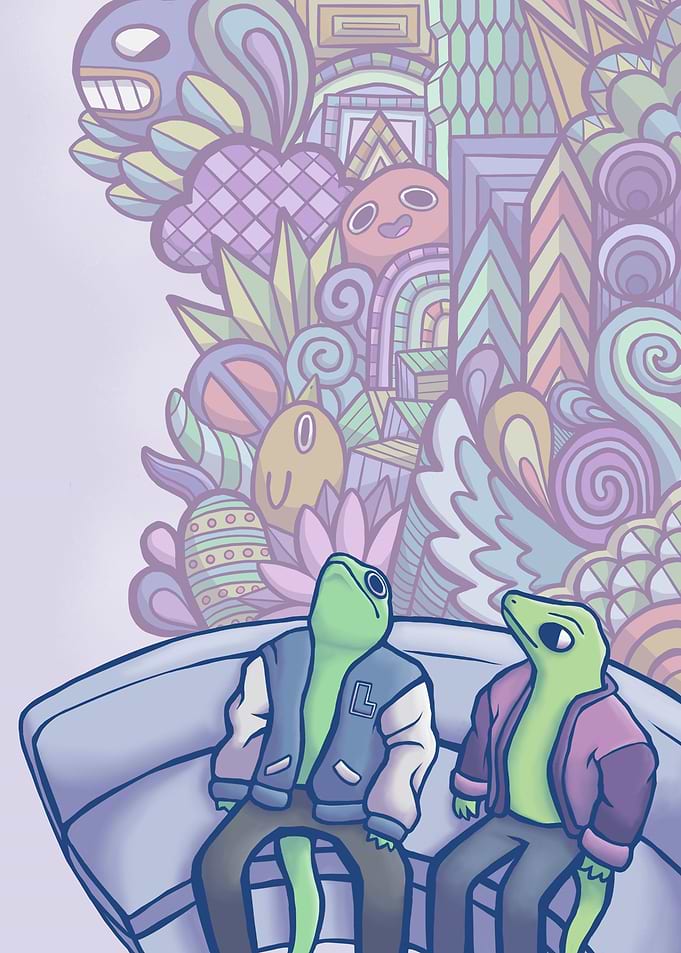 Hi lizards doodle