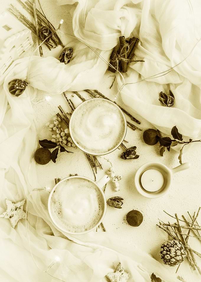 Hot Coffee Latte in Winter
