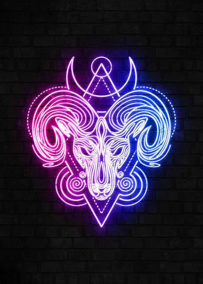 Aries neon sign