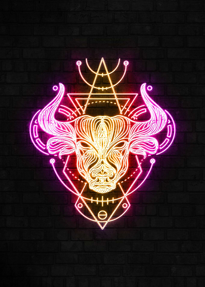 Taurus neon sign