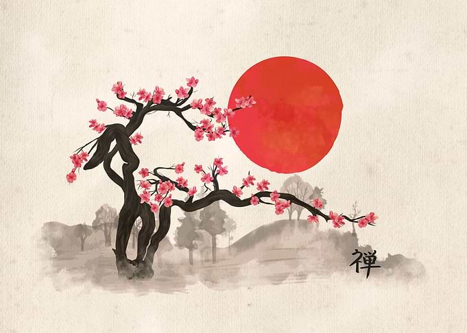 Sakura Blossom Landscape