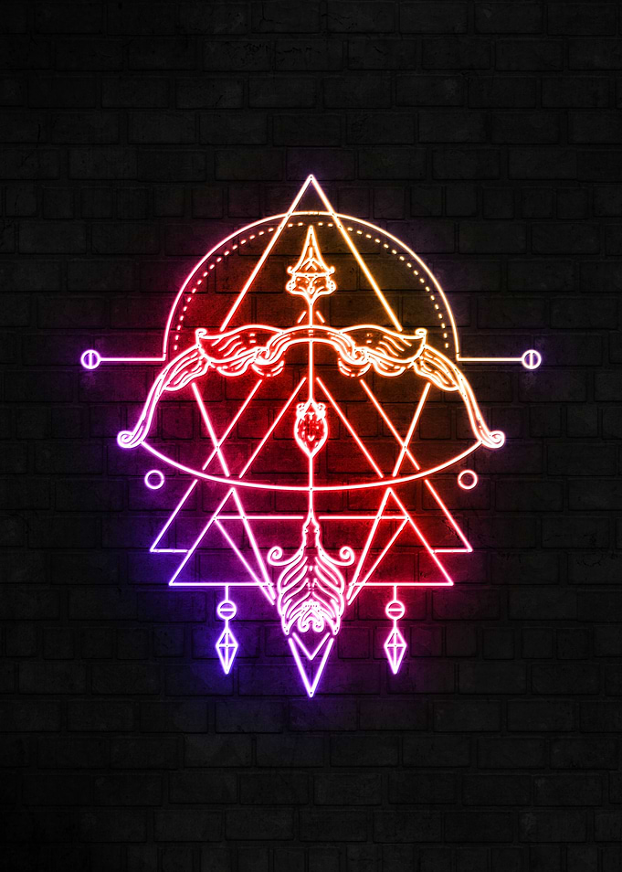 Sagittarius neon sign