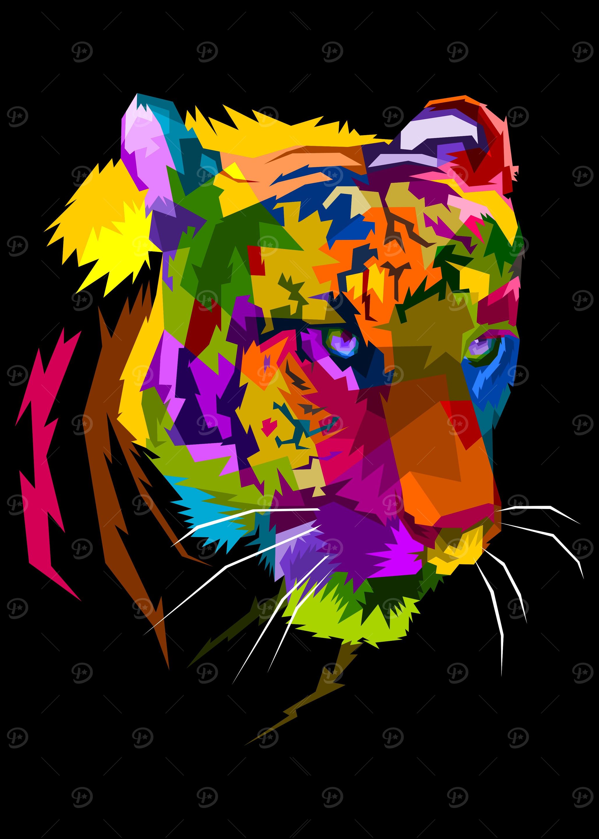 colorful tiger face
