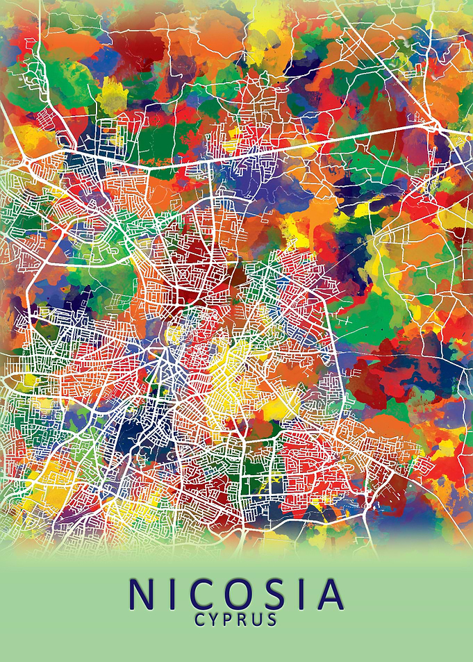 Nicosia Cyprus City Map