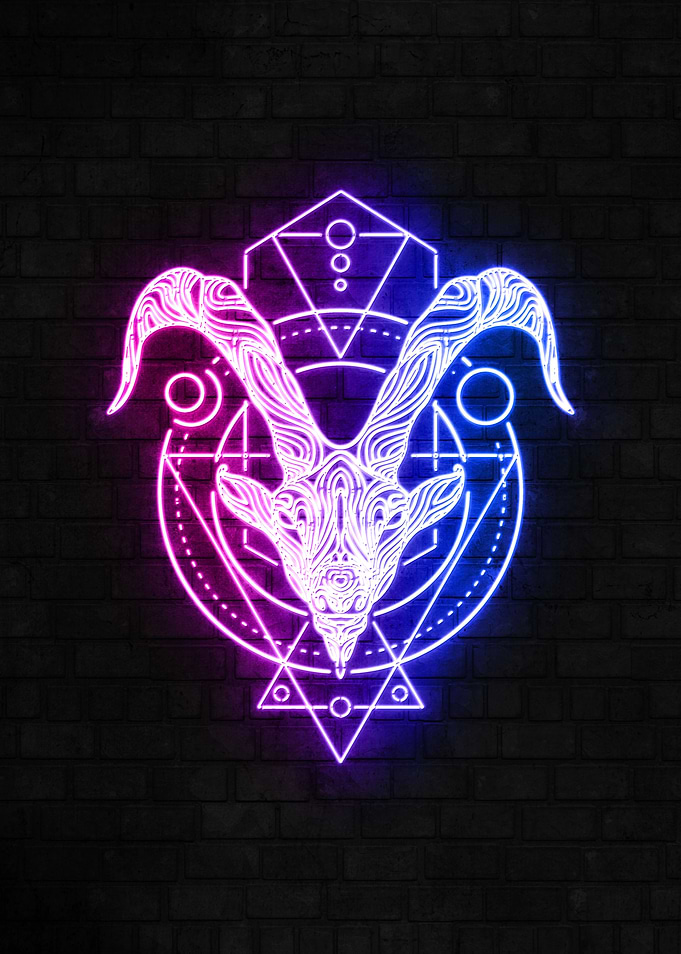Capricorn neon sign