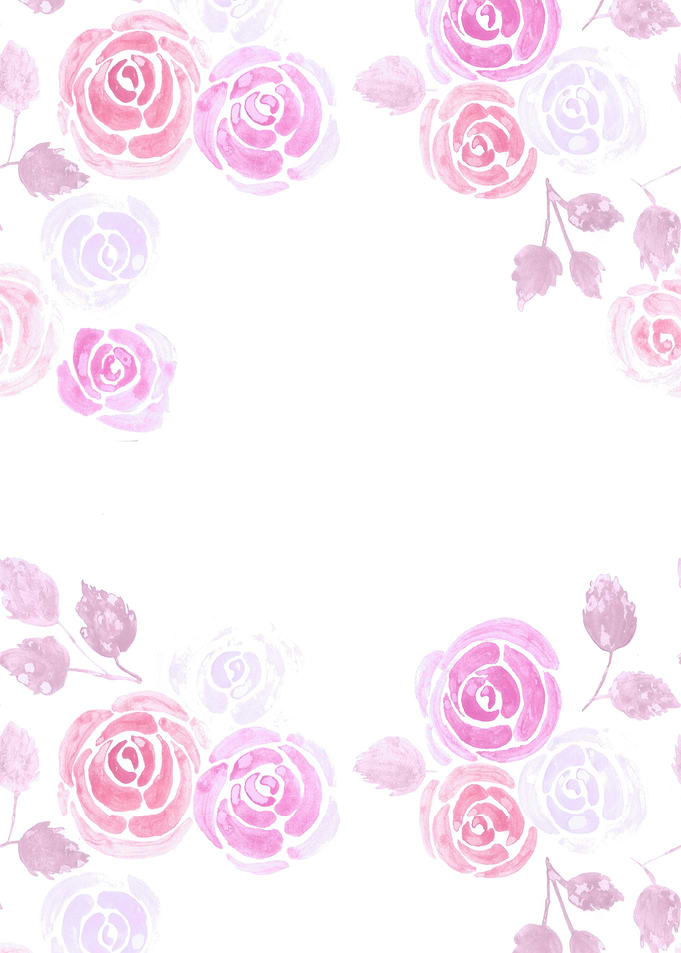 Watercolor Rose flower