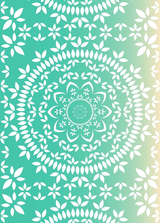 lime floral mandala