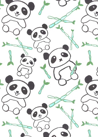 Watercolor pandas