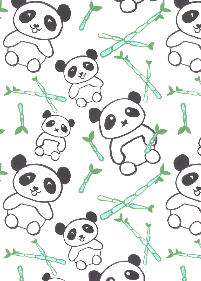Watercolor pandas