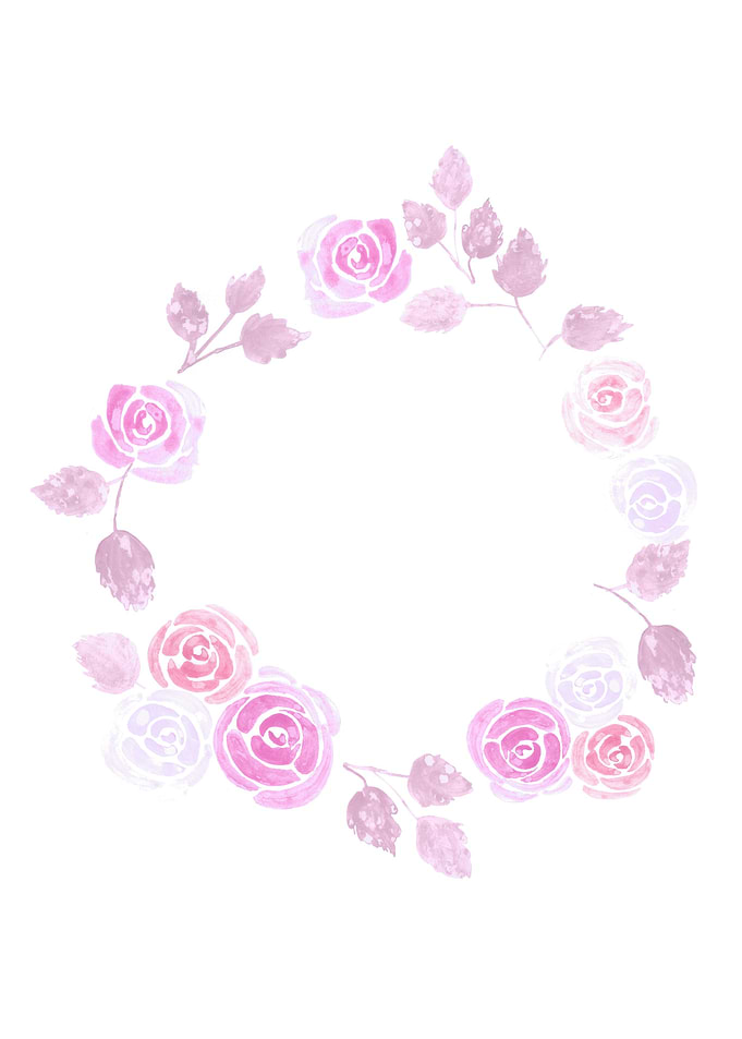 Watercolor pink roses