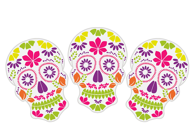 Day of dead floral skull