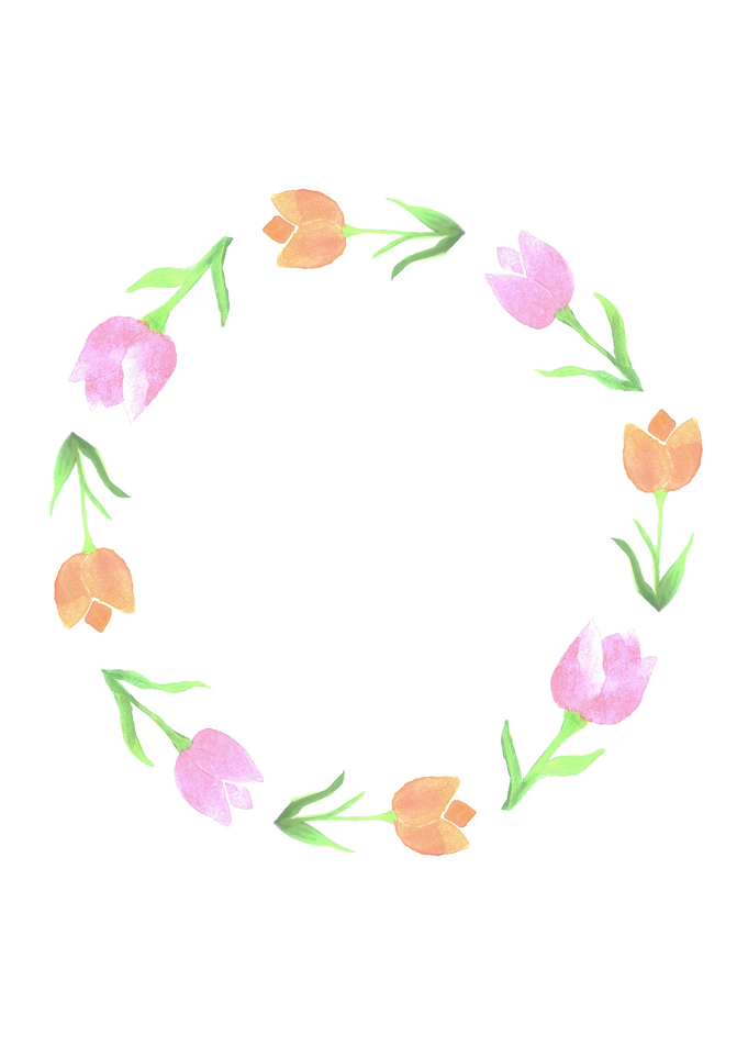 Wreath with tulips