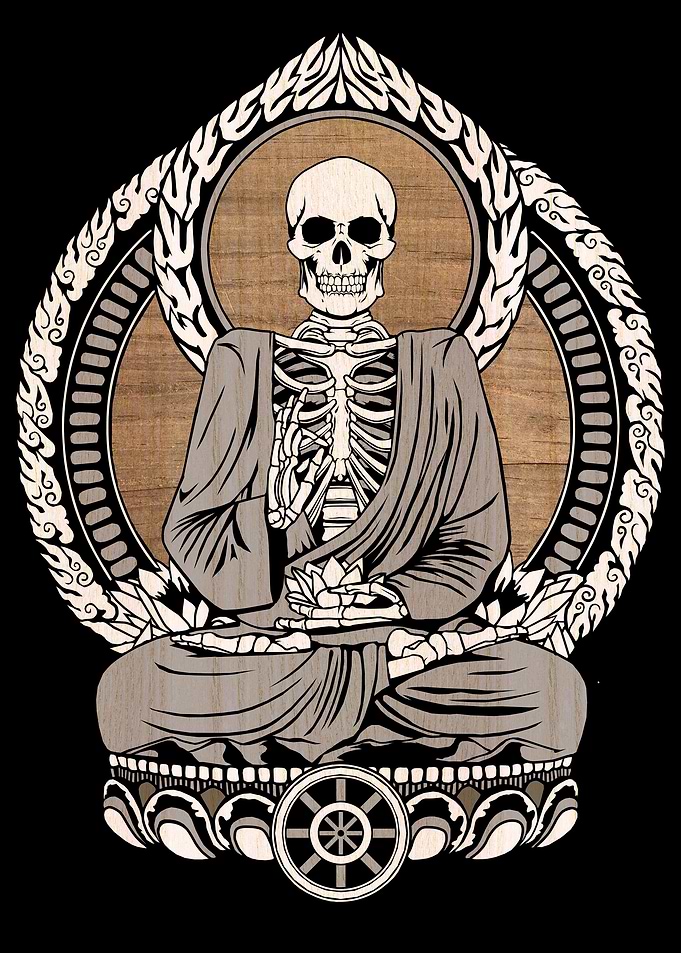 Skeleton Buddha Wood