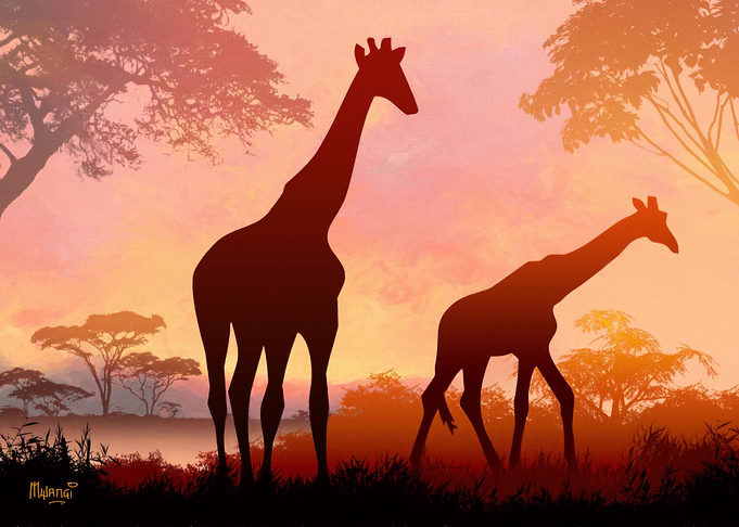 Walking Tall at Dusk