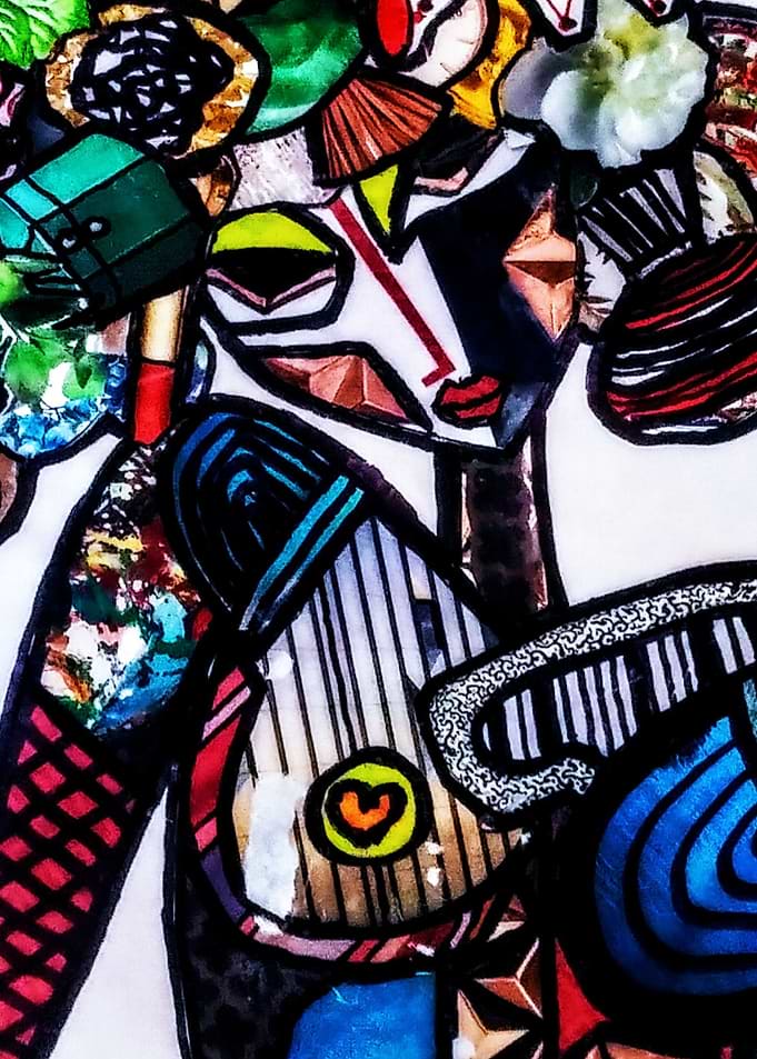 Abstract Pattern Nude Lady