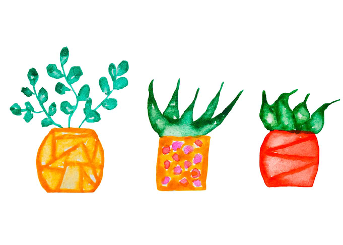 Watercolor plants