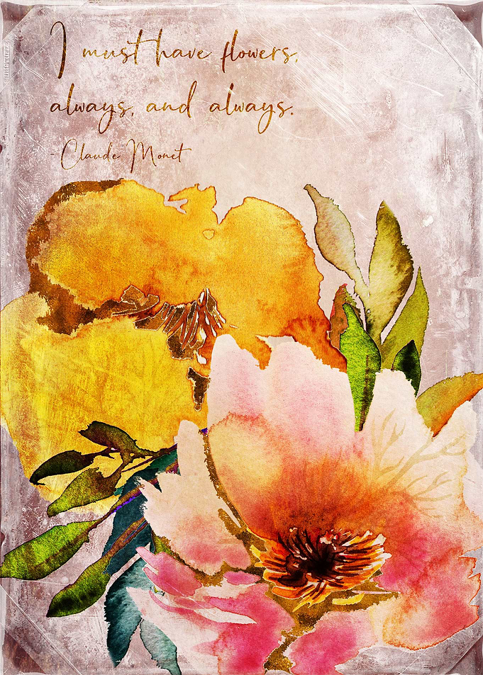 Vintage Bouquet with Quote