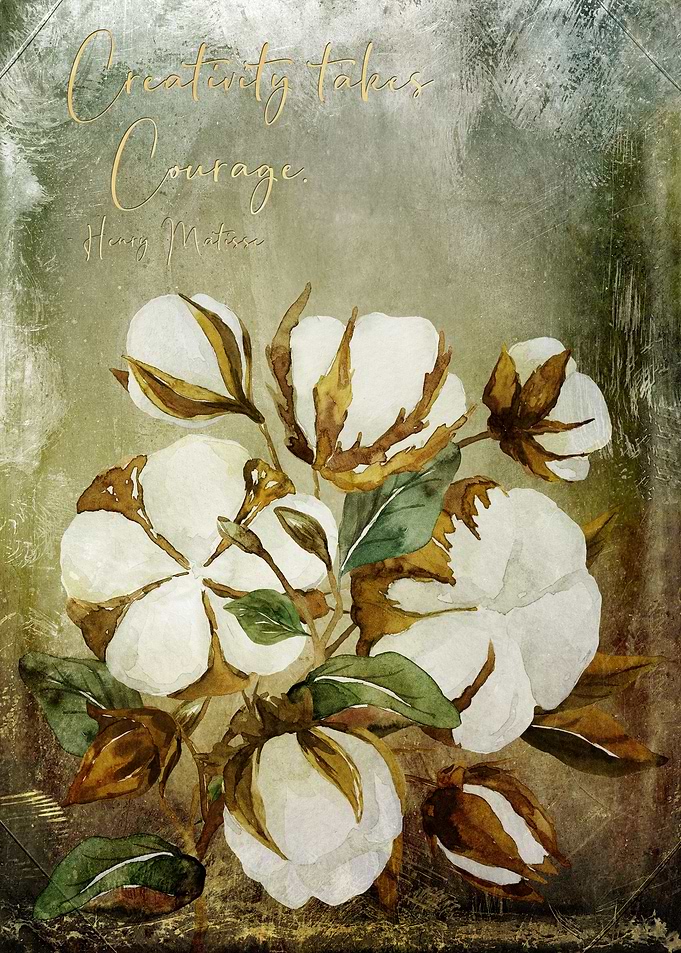 Cotton Bouquet with Quote