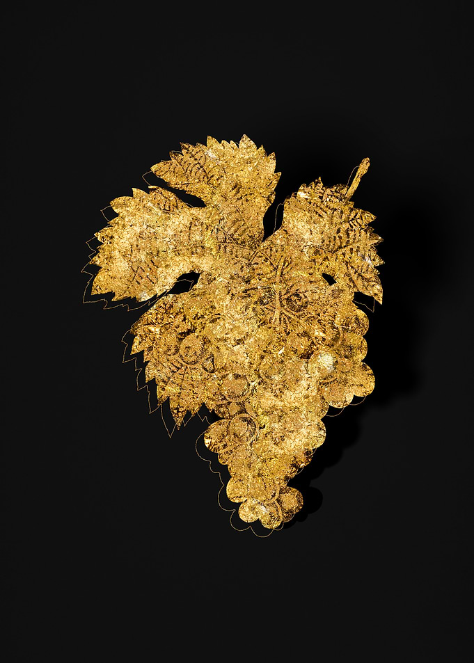 Gold Flora on Black