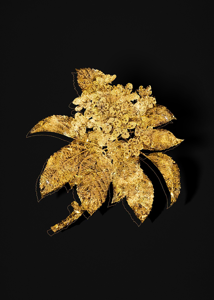 Gold Floral on Black
