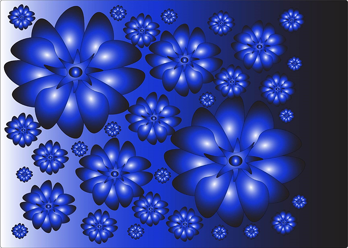 Flowers in blue