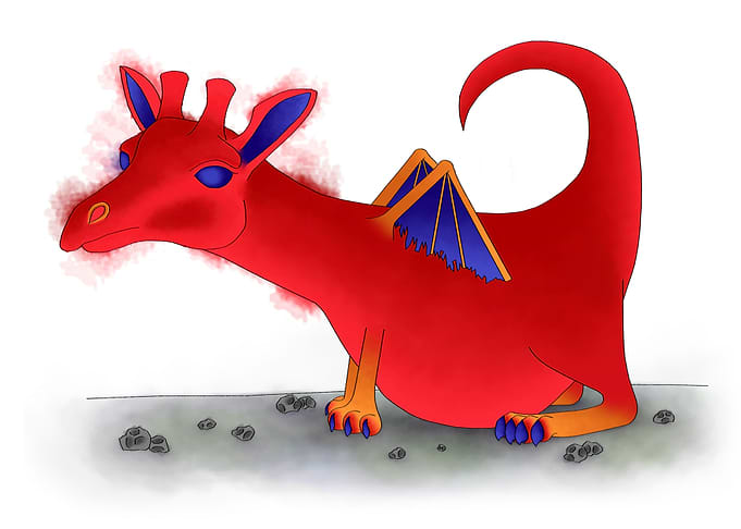 Standing Red Dragon