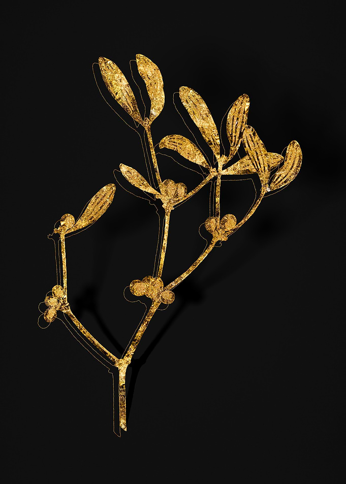 Gold Floral on Black